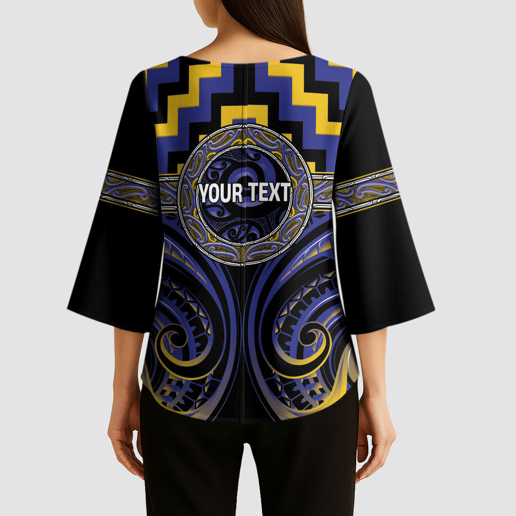 Aotearoa Ngati Raukawa Personalised Kimono Sleeve Blouse Maori Iwi Poutama Puhoro Tattoo