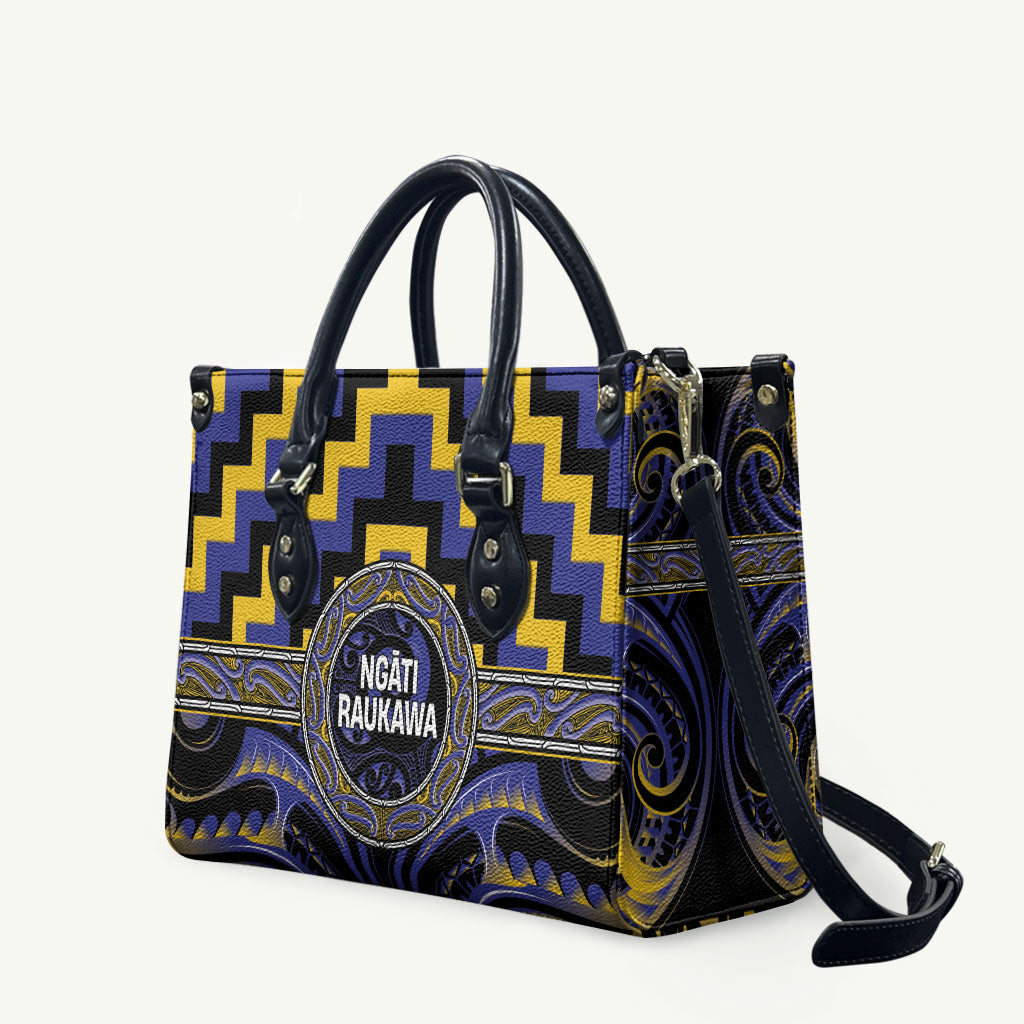 Aotearoa Ngati Raukawa Leather Bag Maori Iwi Poutama Puhoro Tattoo