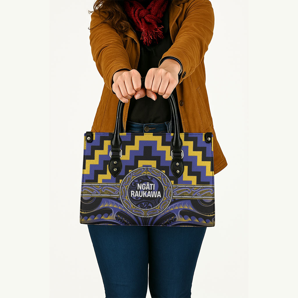 Aotearoa Ngati Raukawa Leather Bag Maori Iwi Poutama Puhoro Tattoo