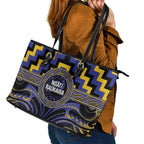 Aotearoa Ngati Raukawa Leather Tote Bag Maori Iwi Poutama Puhoro Tattoo