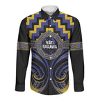 Aotearoa Ngati Raukawa Personalised Long Sleeve Button Shirt Maori Iwi Poutama Puhoro Tattoo