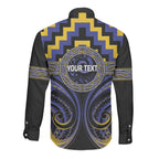 Aotearoa Ngati Raukawa Personalised Long Sleeve Button Shirt Maori Iwi Poutama Puhoro Tattoo