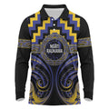Aotearoa Ngati Raukawa Personalised Long Sleeve Polo Shirt Maori Iwi Poutama Puhoro Tattoo