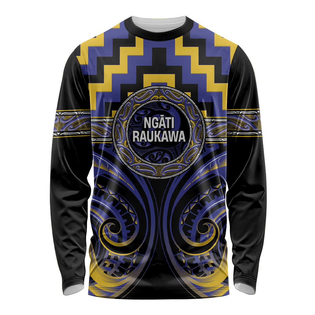 Aotearoa Ngati Raukawa Personalised Long Sleeve Shirt Maori Iwi Poutama Puhoro Tattoo