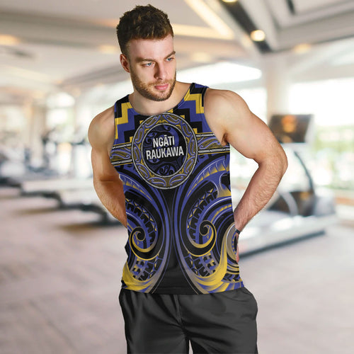 Aotearoa Ngati Raukawa Personalised Men Tank Top Maori Iwi Poutama Puhoro Tattoo