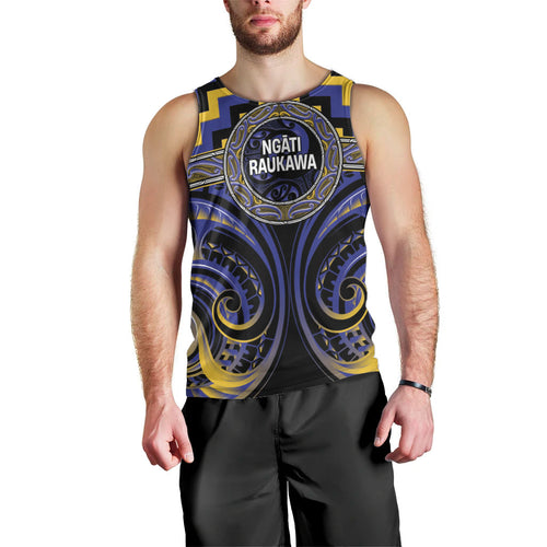 Aotearoa Ngati Raukawa Personalised Men Tank Top Maori Iwi Poutama Puhoro Tattoo