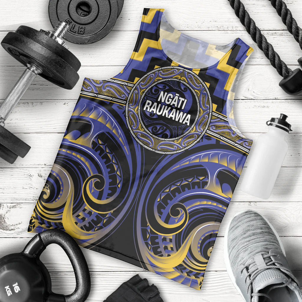 Aotearoa Ngati Raukawa Personalised Men Tank Top Maori Iwi Poutama Puhoro Tattoo