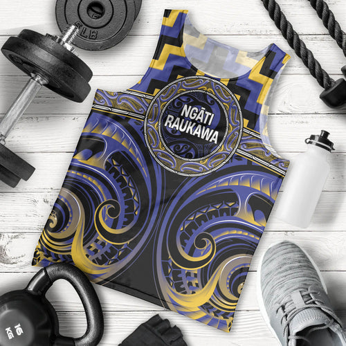 Aotearoa Ngati Raukawa Personalised Men Tank Top Maori Iwi Poutama Puhoro Tattoo