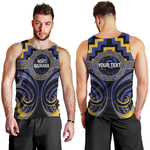 Aotearoa Ngati Raukawa Personalised Men Tank Top Maori Iwi Poutama Puhoro Tattoo