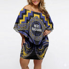 Aotearoa Ngati Raukawa Personalised Off Shoulder Short Dress Maori Iwi Poutama Puhoro Tattoo
