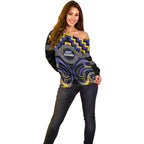 Aotearoa Ngati Raukawa Personalised Off Shoulder Sweater Maori Iwi Poutama Puhoro Tattoo