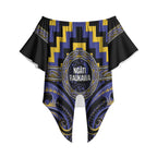 Aotearoa Ngati Raukawa Personalised Off Shoulder Wrap Waist Top Maori Iwi Poutama Puhoro Tattoo