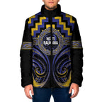 Aotearoa Ngati Raukawa Personalised Padded Jacket Maori Iwi Poutama Puhoro Tattoo