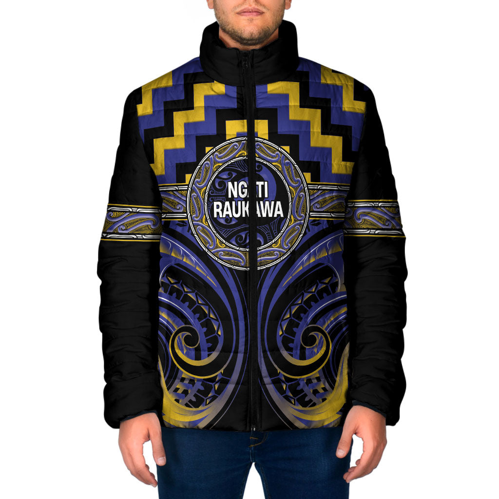 Aotearoa Ngati Raukawa Personalised Padded Jacket Maori Iwi Poutama Puhoro Tattoo