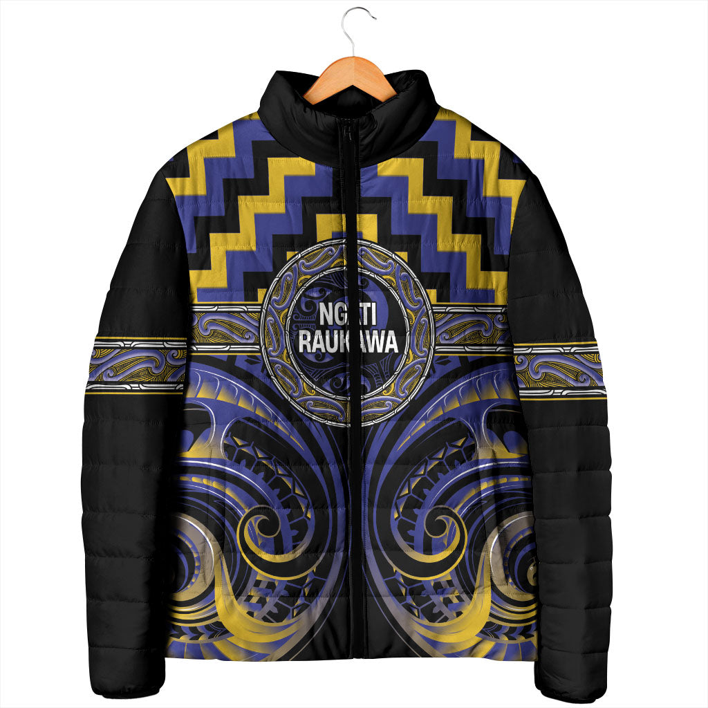 Aotearoa Ngati Raukawa Personalised Padded Jacket Maori Iwi Poutama Puhoro Tattoo