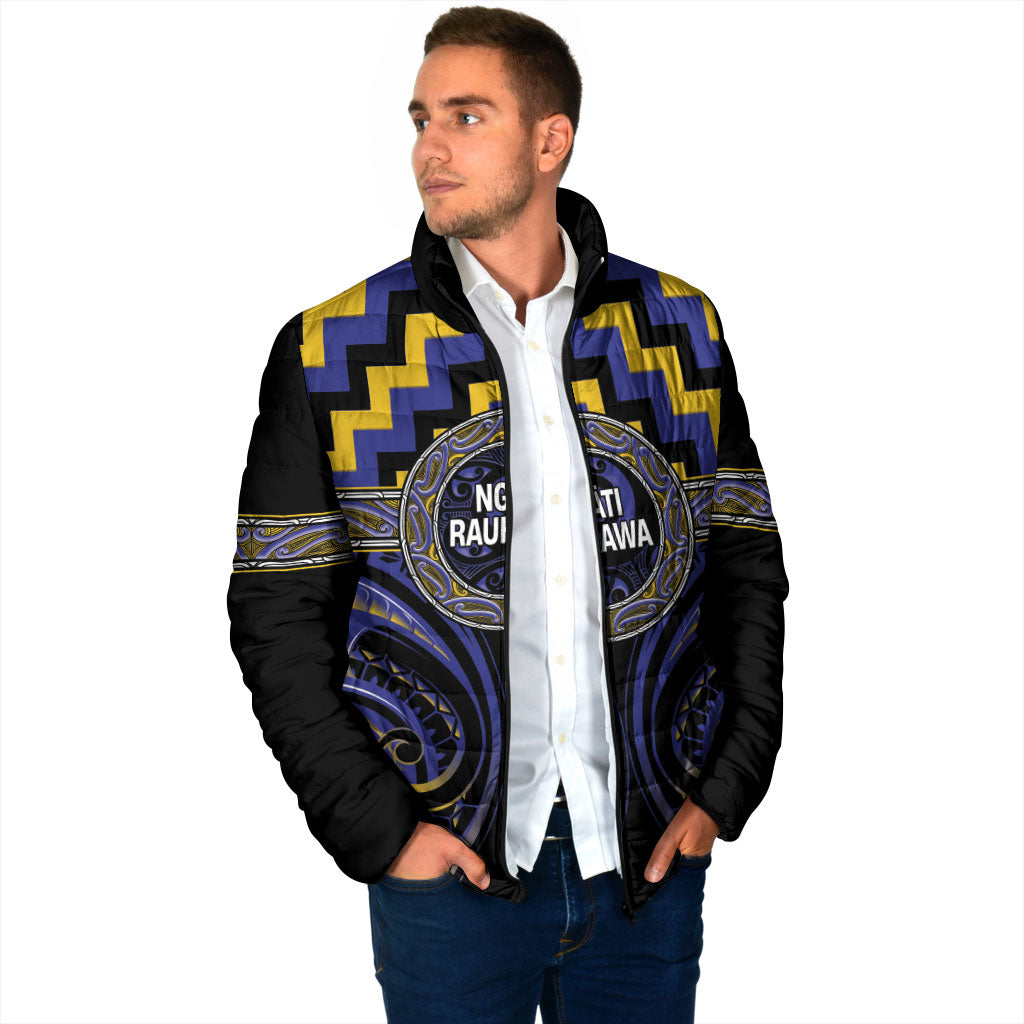 Aotearoa Ngati Raukawa Personalised Padded Jacket Maori Iwi Poutama Puhoro Tattoo