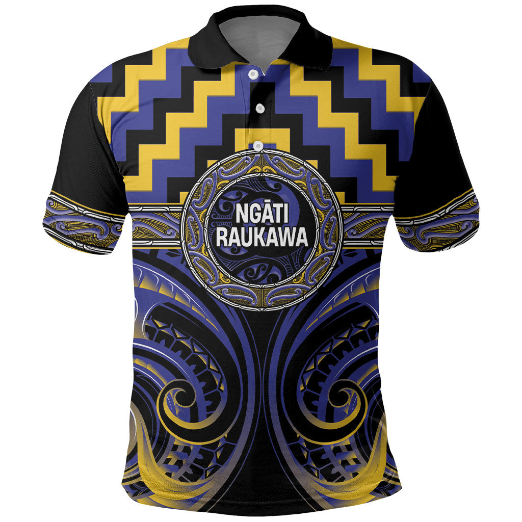 Aotearoa Ngati Raukawa Personalised Polo Shirt Maori Iwi Poutama Puhoro Tattoo