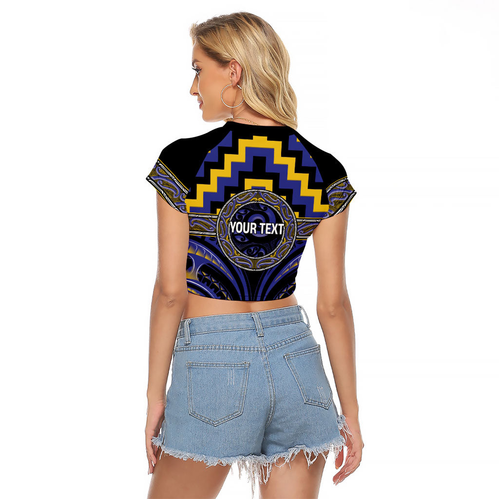 Aotearoa Ngati Raukawa Personalised Raglan Cropped T Shirt Maori Iwi Poutama Puhoro Tattoo