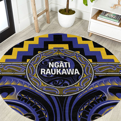 Aotearoa Ngati Raukawa Round Carpet Maori Iwi Poutama Puhoro Tattoo
