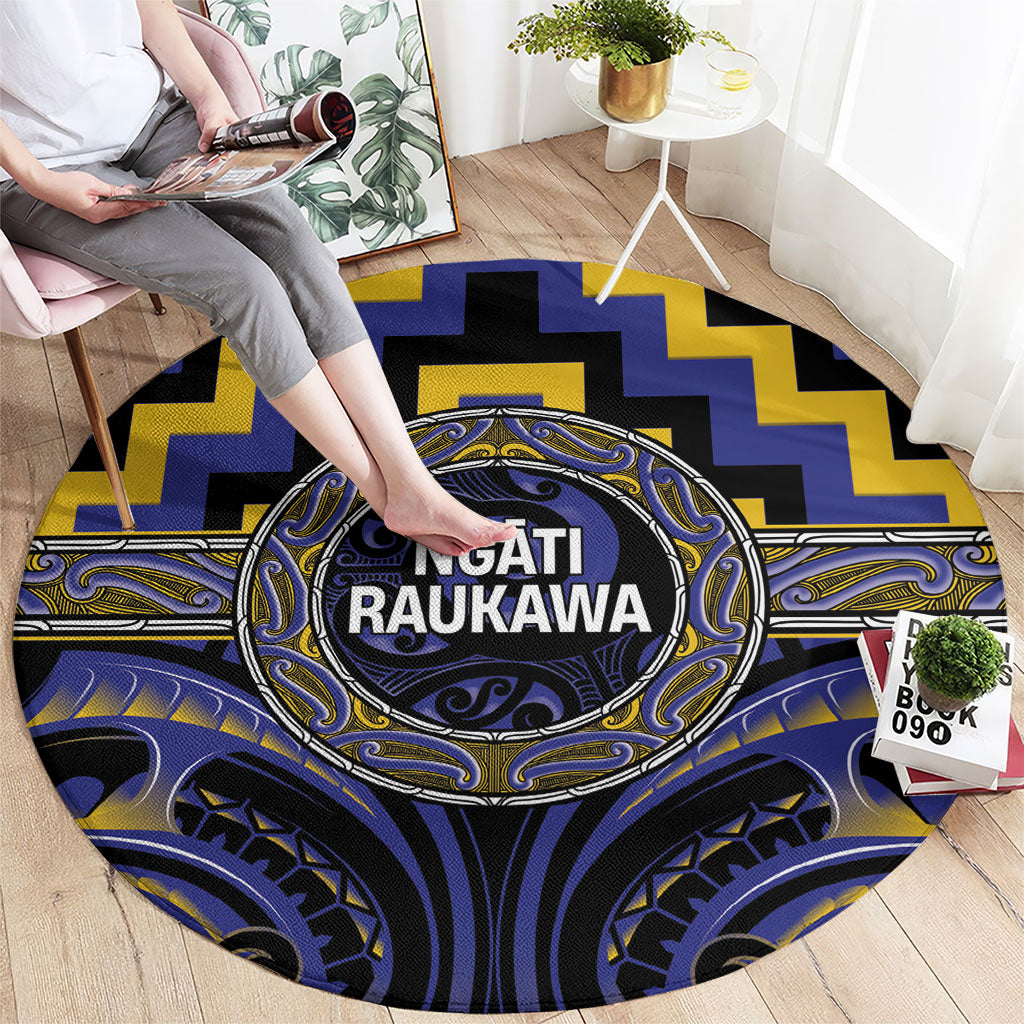 Aotearoa Ngati Raukawa Round Carpet Maori Iwi Poutama Puhoro Tattoo