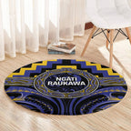 Aotearoa Ngati Raukawa Round Carpet Maori Iwi Poutama Puhoro Tattoo