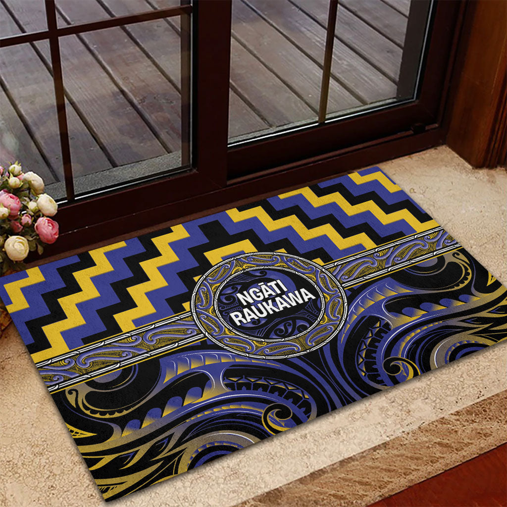 Aotearoa Ngati Raukawa Rubber Doormat Maori Iwi Poutama Puhoro Tattoo