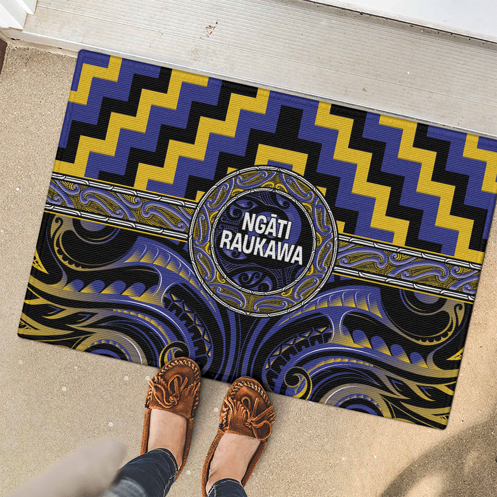 Aotearoa Ngati Raukawa Rubber Doormat Maori Iwi Poutama Puhoro Tattoo