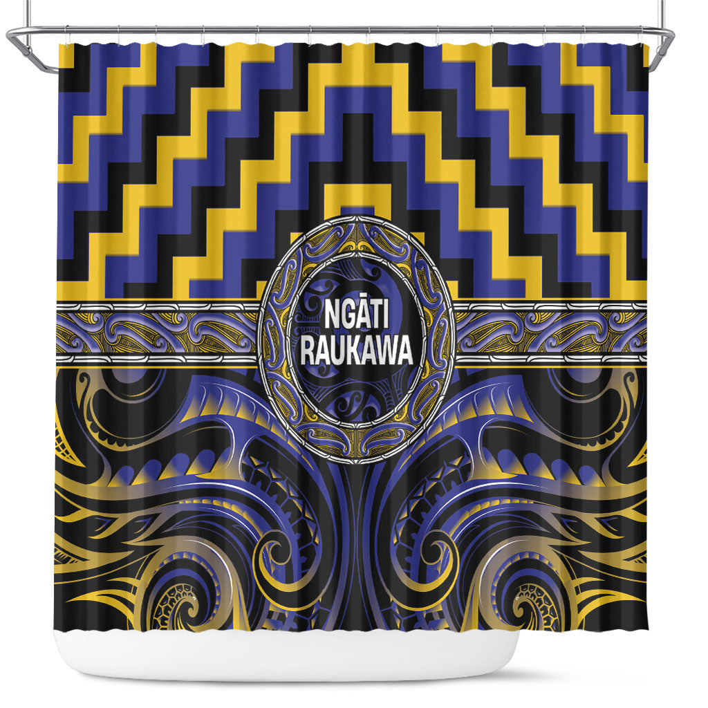 Aotearoa Ngati Raukawa Shower Curtain Maori Iwi Poutama Puhoro Tattoo