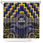 Aotearoa Ngati Raukawa Shower Curtain Maori Iwi Poutama Puhoro Tattoo