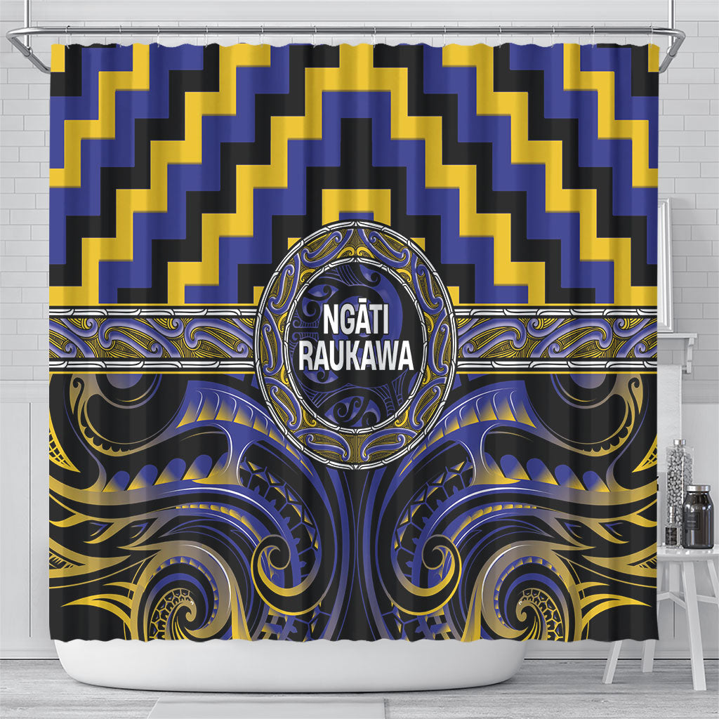 Aotearoa Ngati Raukawa Shower Curtain Maori Iwi Poutama Puhoro Tattoo