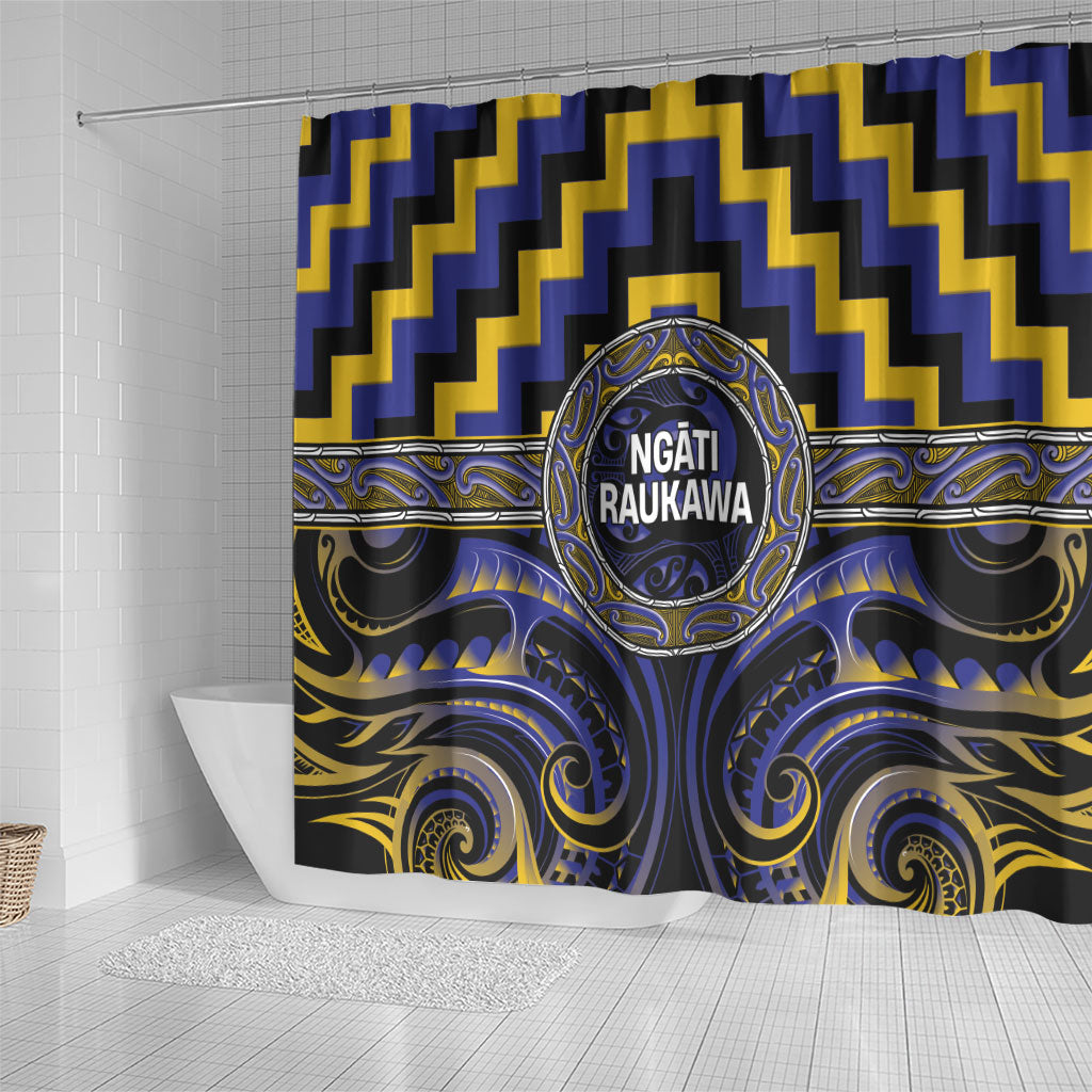 Aotearoa Ngati Raukawa Shower Curtain Maori Iwi Poutama Puhoro Tattoo