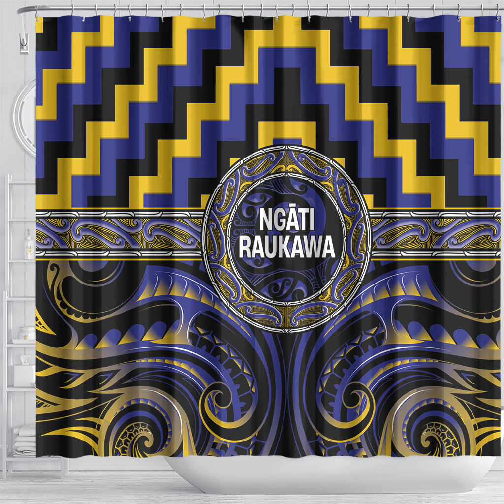 Aotearoa Ngati Raukawa Shower Curtain Maori Iwi Poutama Puhoro Tattoo