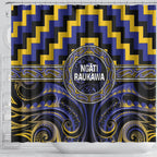 Aotearoa Ngati Raukawa Shower Curtain Maori Iwi Poutama Puhoro Tattoo