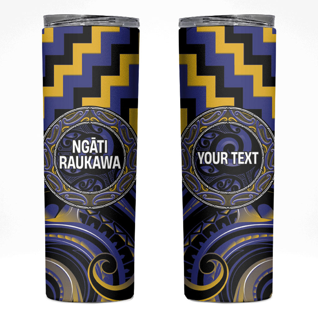 Aotearoa Ngati Raukawa Personalised Skinny Tumbler Maori Iwi Poutama Puhoro Tattoo