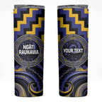 Aotearoa Ngati Raukawa Personalised Skinny Tumbler Maori Iwi Poutama Puhoro Tattoo