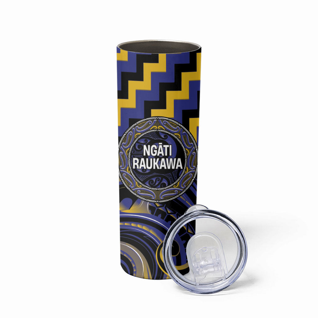 Aotearoa Ngati Raukawa Personalised Skinny Tumbler Maori Iwi Poutama Puhoro Tattoo