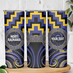 Aotearoa Ngati Raukawa Personalised Skinny Tumbler Maori Iwi Poutama Puhoro Tattoo