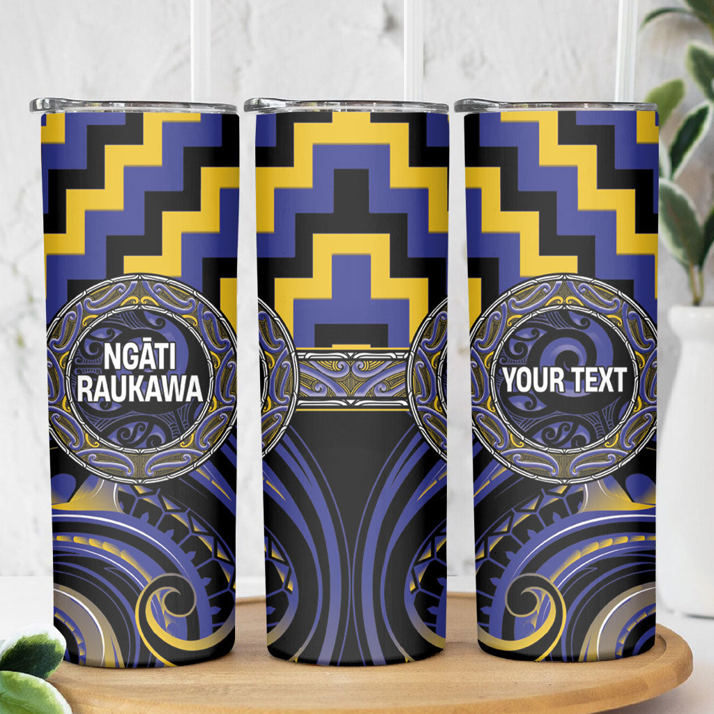 Aotearoa Ngati Raukawa Personalised Skinny Tumbler Maori Iwi Poutama Puhoro Tattoo