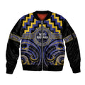 Aotearoa Ngati Raukawa Personalised Sleeve Zip Bomber Jacket Maori Iwi Poutama Puhoro Tattoo