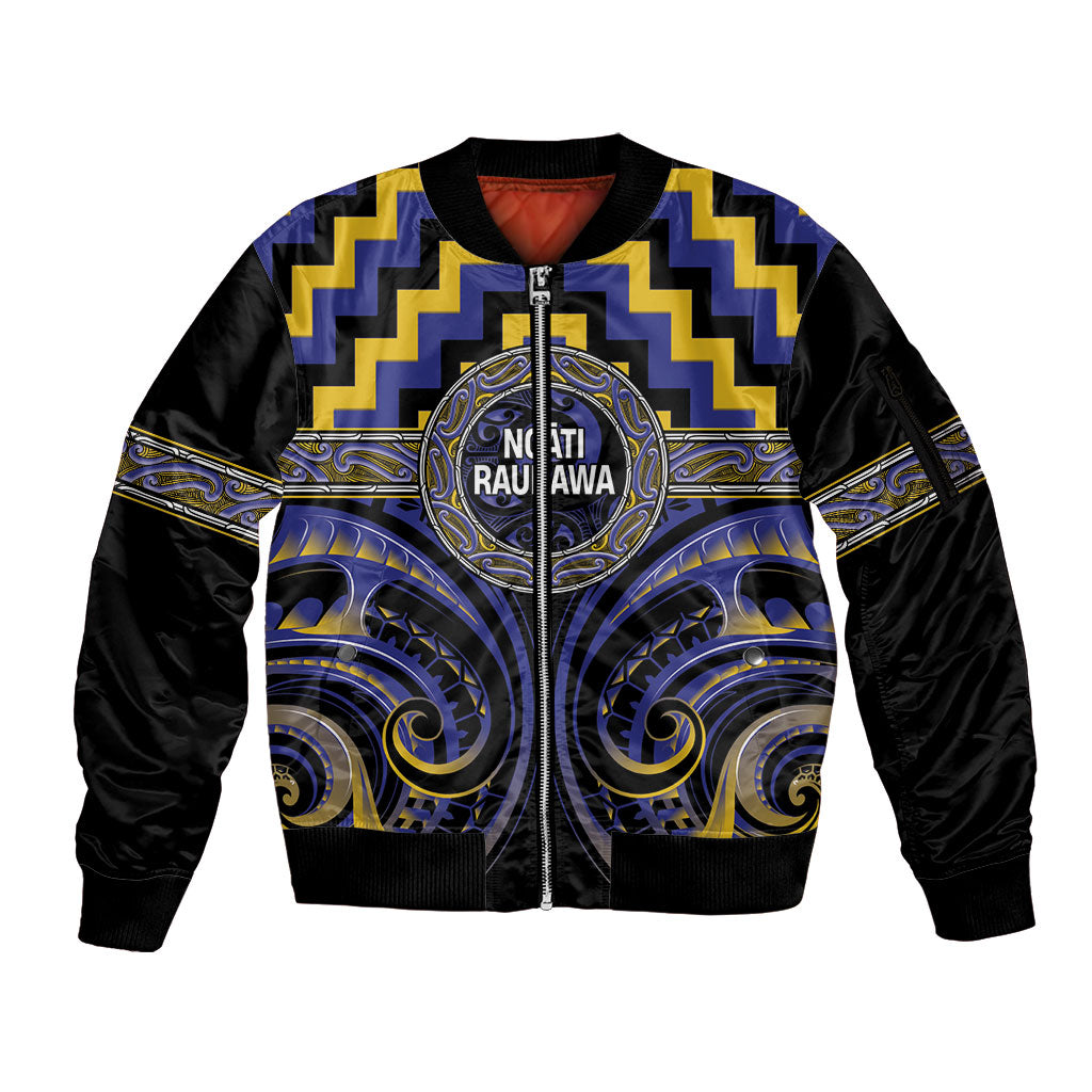 Aotearoa Ngati Raukawa Personalised Sleeve Zip Bomber Jacket Maori Iwi Poutama Puhoro Tattoo