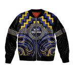 Aotearoa Ngati Raukawa Personalised Sleeve Zip Bomber Jacket Maori Iwi Poutama Puhoro Tattoo