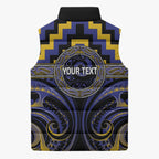 Aotearoa Ngati Raukawa Personalised Sleeveless Puffer Jacket Maori Iwi Poutama Puhoro Tattoo