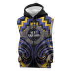 Aotearoa Ngati Raukawa Personalised Sleeveless Zip Hoodie Maori Iwi Poutama Puhoro Tattoo