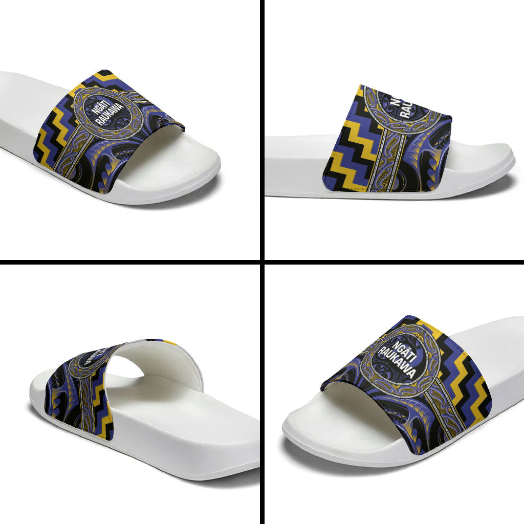 Aotearoa Ngati Raukawa Slide Sandals Maori Iwi Poutama Puhoro Tattoo