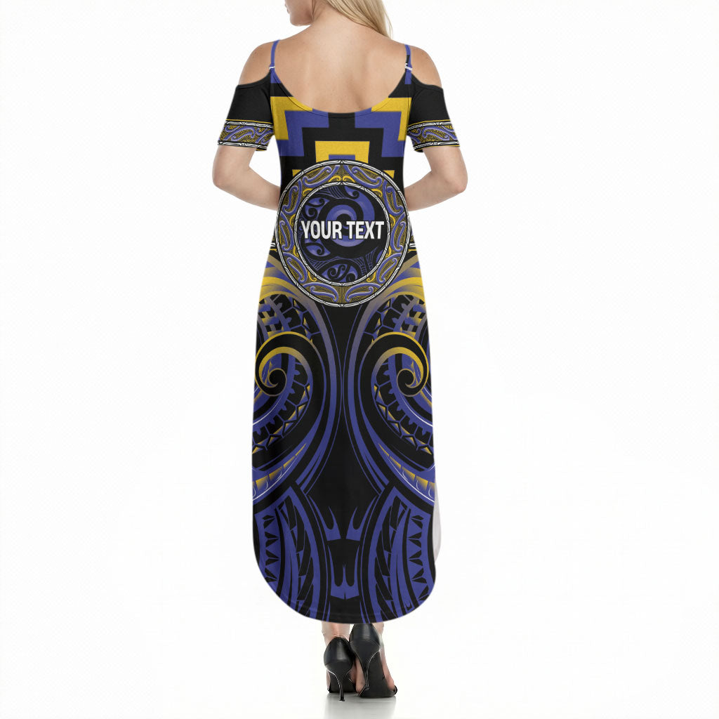 Aotearoa Ngati Raukawa Personalised Summer Maxi Dress Maori Iwi Poutama Puhoro Tattoo