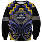 Aotearoa Ngati Raukawa Personalised Sweatshirt Maori Iwi Poutama Puhoro Tattoo