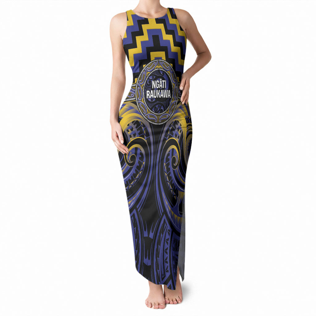 Aotearoa Ngati Raukawa Personalised Tank Maxi Dress Maori Iwi Poutama Puhoro Tattoo