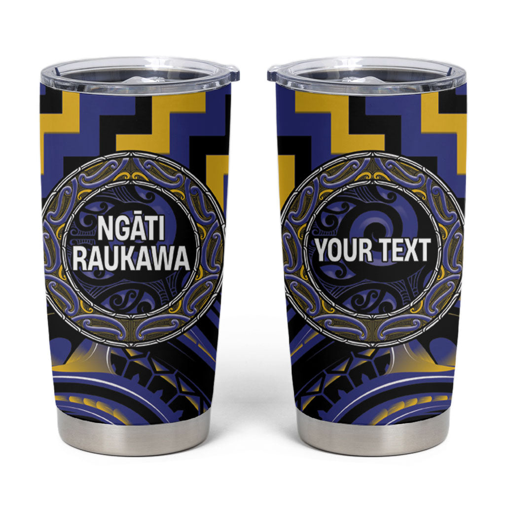 Aotearoa Ngati Raukawa Personalised Tumbler Cup Maori Iwi Poutama Puhoro Tattoo