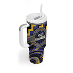 Aotearoa Ngati Raukawa Personalised Tumbler With Handle Maori Iwi Poutama Puhoro Tattoo