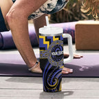 Aotearoa Ngati Raukawa Personalised Tumbler With Handle Maori Iwi Poutama Puhoro Tattoo